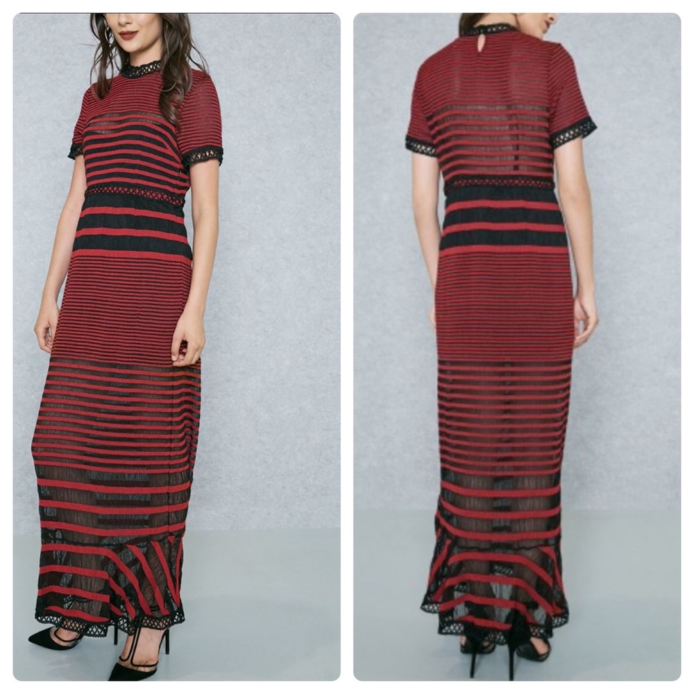 FOXIEDOX SHEER STRIPED DRESS